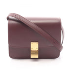Celine Shoulder Bag Classic Box Small Bordeaux Leather