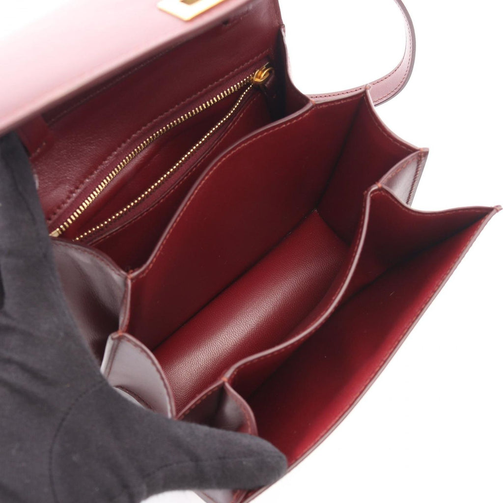 Celine Shoulder Bag Classic Box Small Bordeaux Leather — view 3
