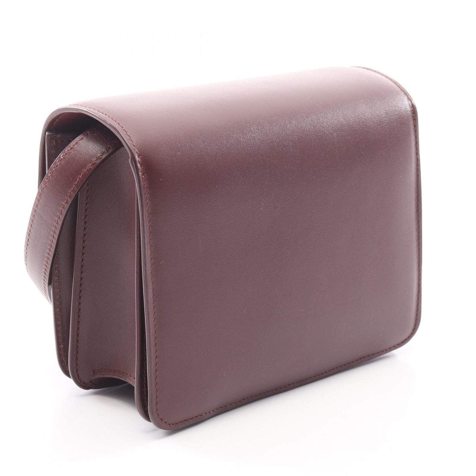 Celine Shoulder Bag Classic Box Small Bordeaux Leather — view 2