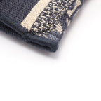 Dior Shoulder Bag Saddle Oblique Slim Pouch Ivory Navy Canvas — view 6