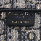 Dior Shoulder Bag Saddle Oblique Slim Pouch Ivory Navy Canvas — view 4