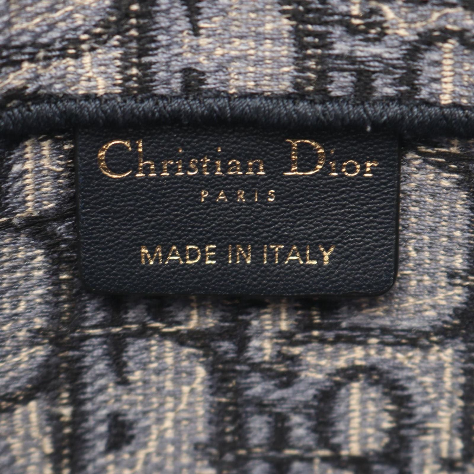 Dior Shoulder Bag Saddle Oblique Slim Pouch Ivory Navy Canvas — view 4