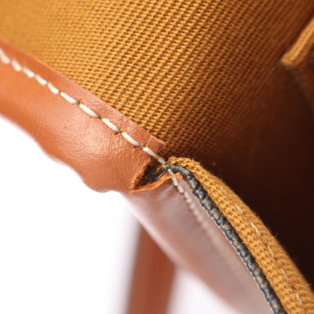 Celine Shoulder Bag Folco Triomphe Black Brown Canvas Leather — view 5