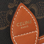 Celine Shoulder Bag Folco Triomphe Black Brown Canvas Leather — view 4
