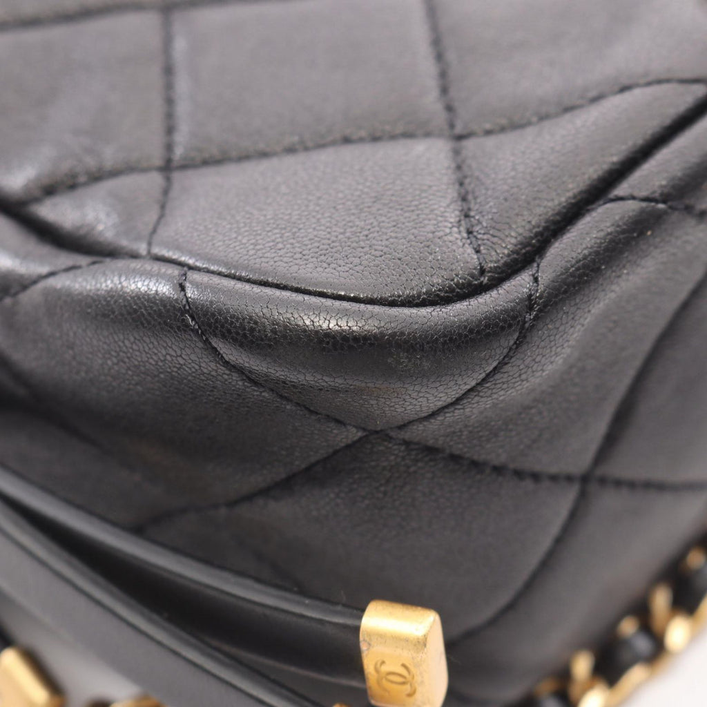 Chanel Shoulder Bag Quilted Black Lambskin Small Flap Chain — view 7