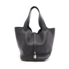 Hermes Picotin Lock MM Black Leather Handbag