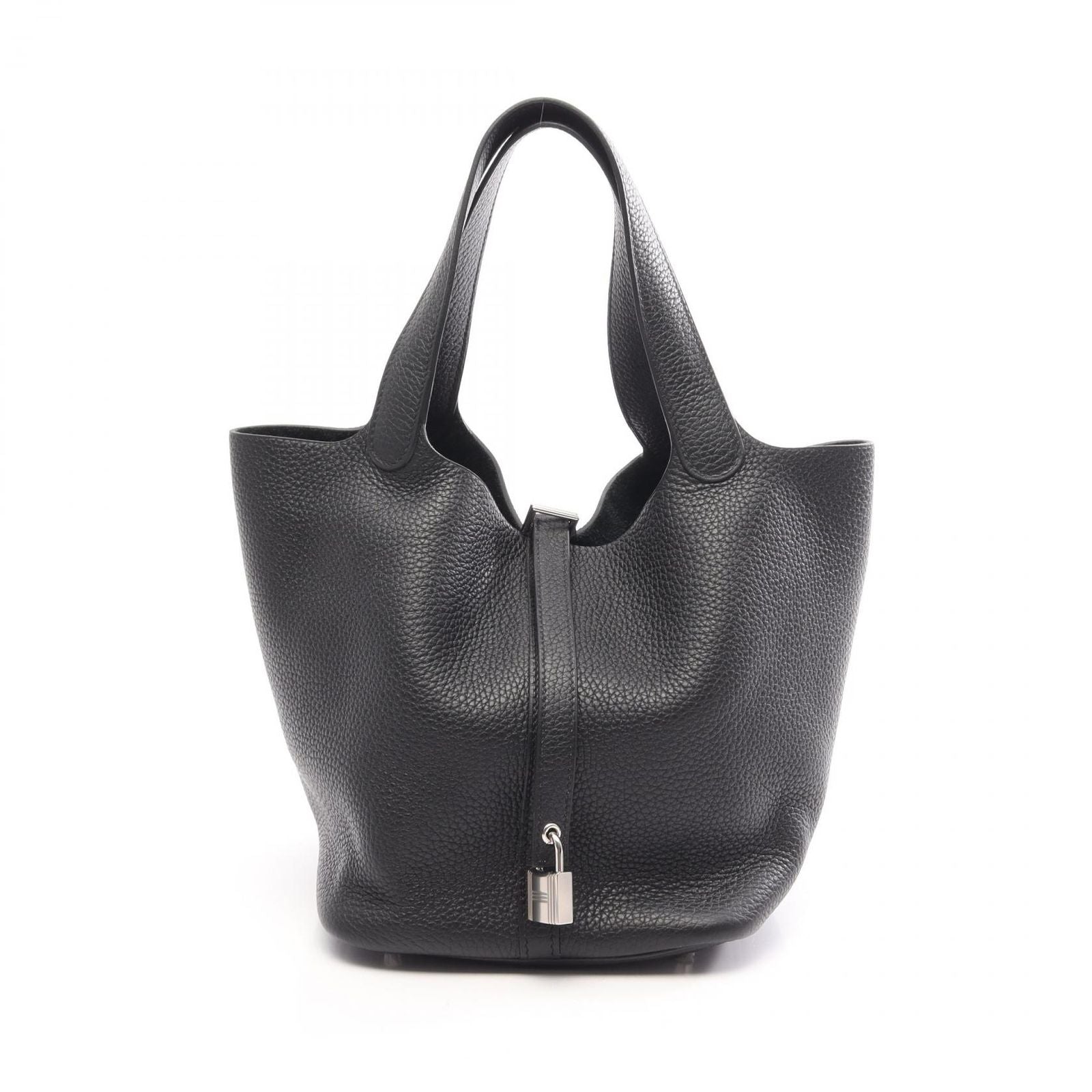 Hermes Picotin Lock MM Black Leather Handbag