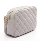 Chanel Shoulder Bag Quilted Gray Leather — view 2