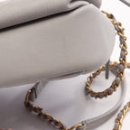 Chanel Shoulder Bag Quilted Gray Leather — view 8