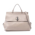 Gucci Bamboo Daily 2-Way Gray Black Leather Large Handbag