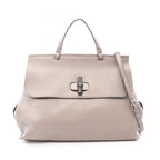 Gucci Bamboo Daily 2-Way Gray Black Leather Large Handbag