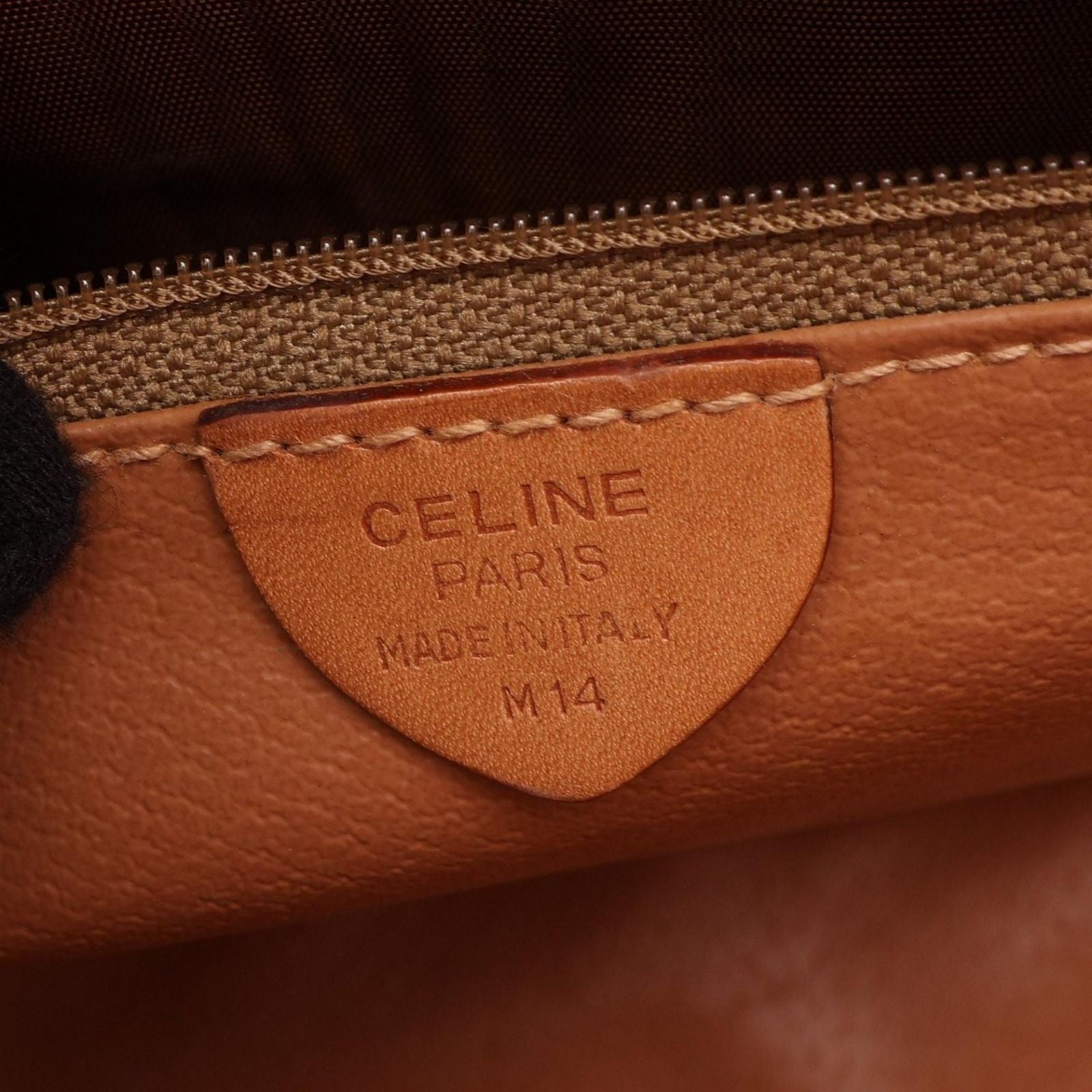 Celine Shoulder Bag Macadam Bag Dark Brown Beige Canvas Leather — view 4
