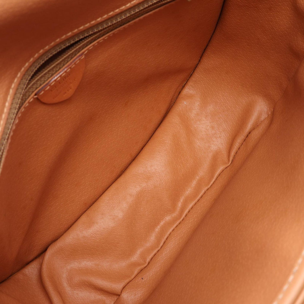 Celine Shoulder Bag Macadam Bag Dark Brown Beige Canvas Leather — view 5