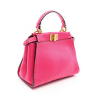 Fendi Mini Peekaboo 2-Way Pink Gray Leather Selleria Handbag — view 2