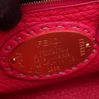 Fendi Mini Peekaboo 2-Way Pink Gray Leather Selleria Handbag — view 4