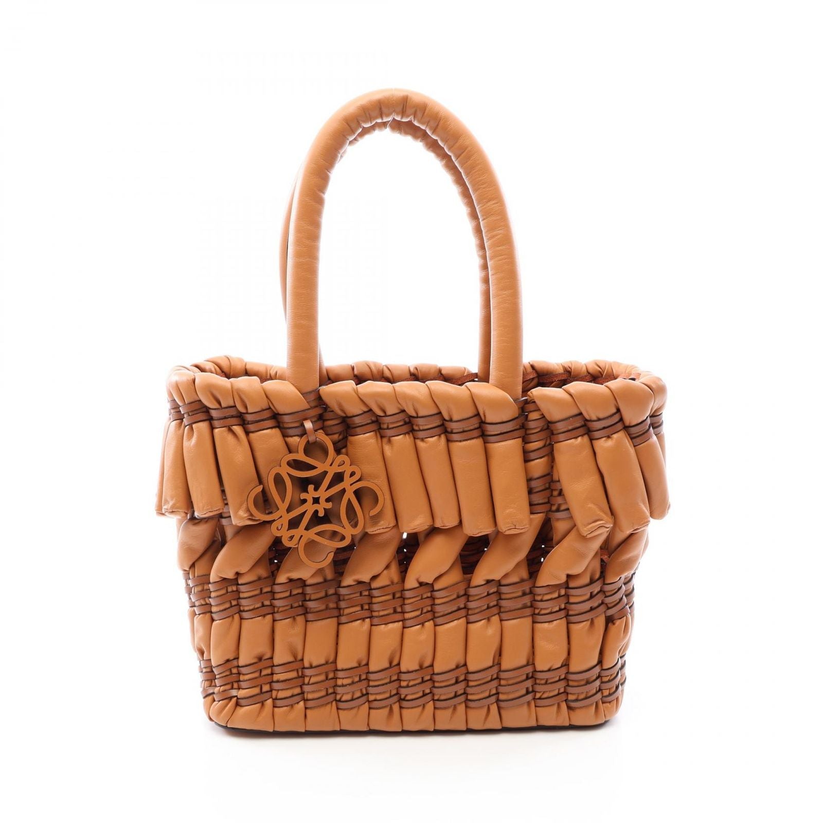 Loewe Tote Bag Tubular Basket Brown Leather