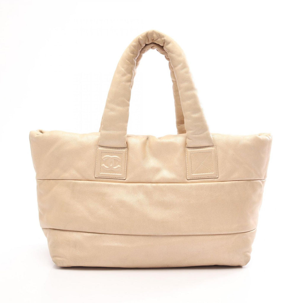 Chanel Tote Bag Coco Cocoon MM Gold Leather Large