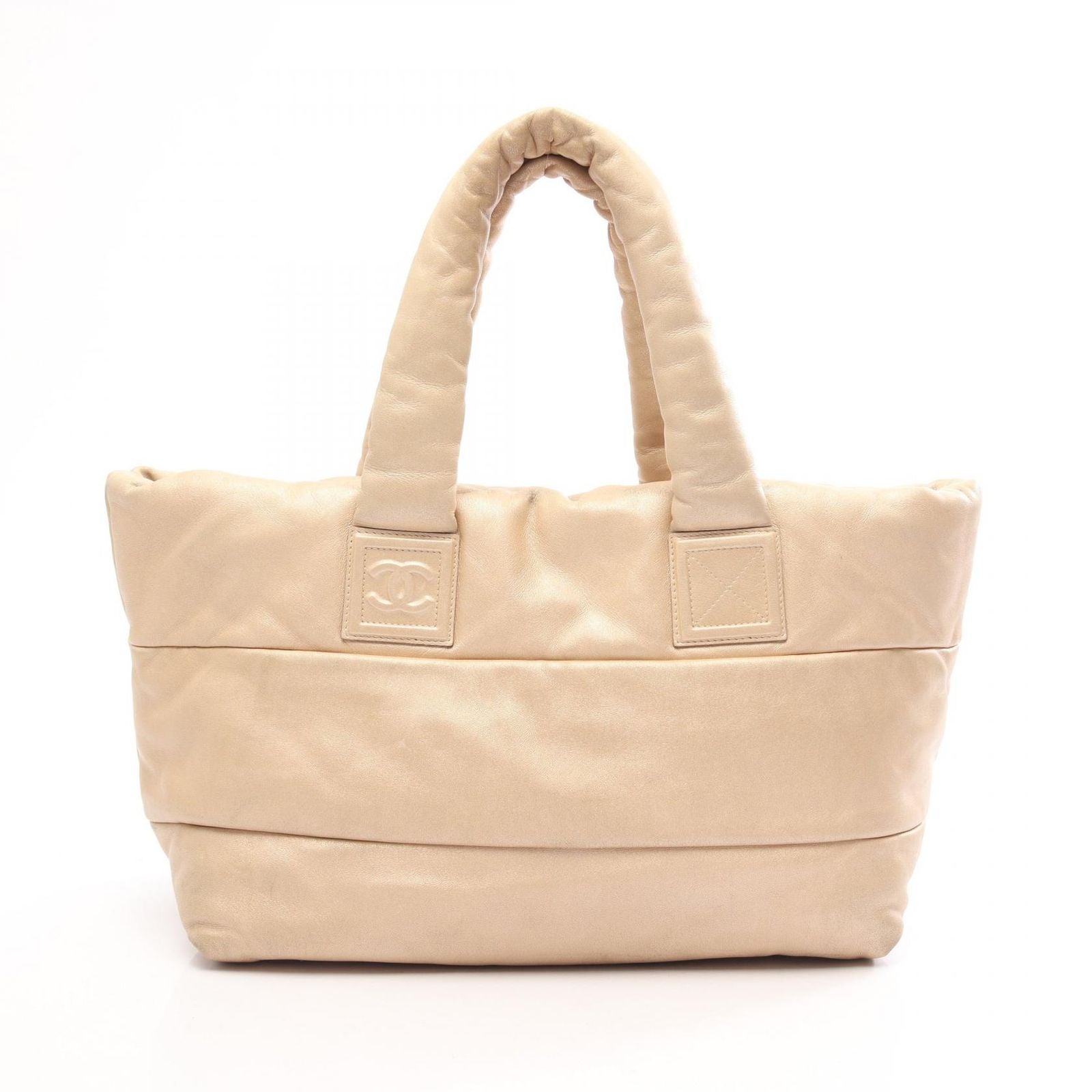 Chanel Tote Bag Coco Cocoon MM Gold Leather Large