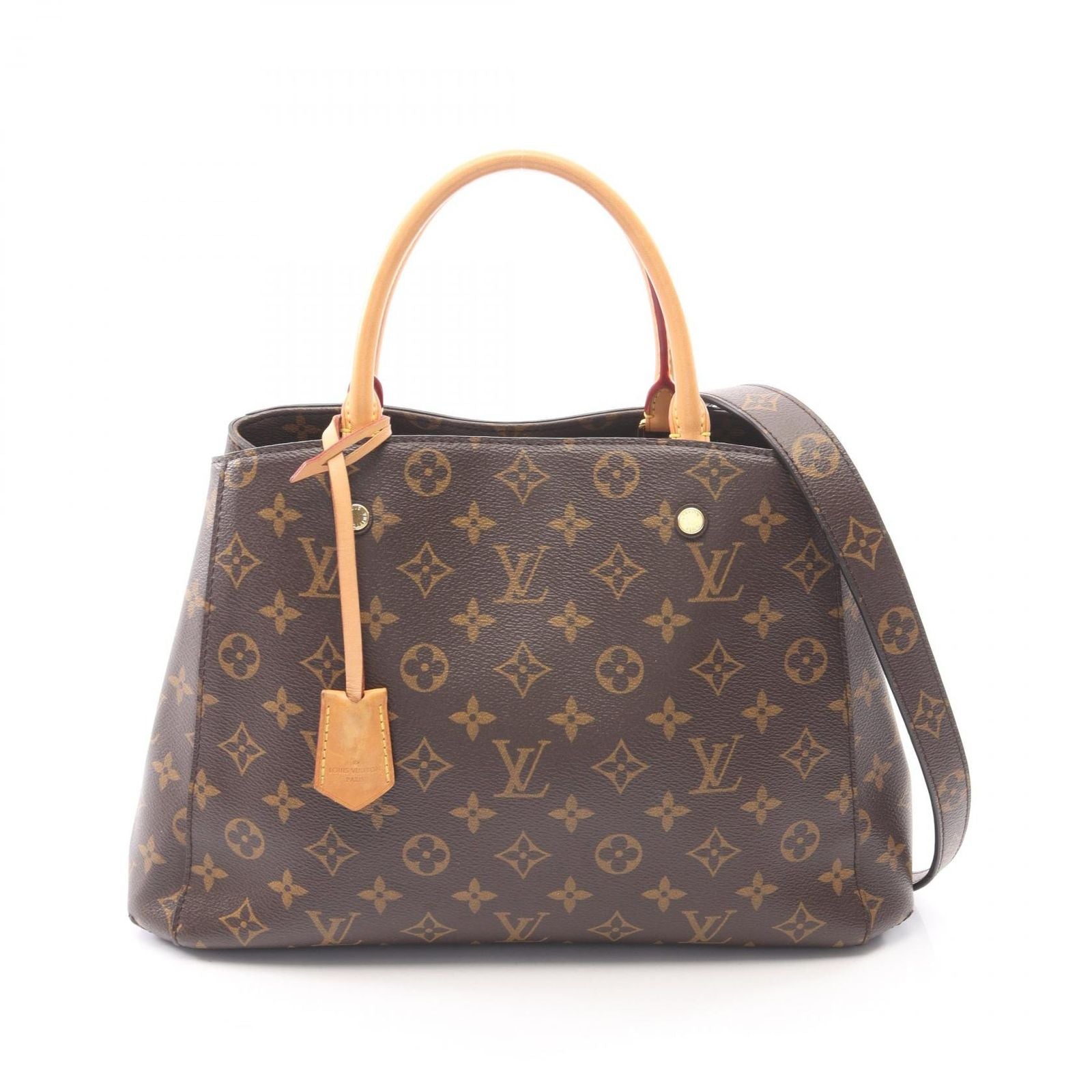 Louis Vuitton Montaigne MM 2-Way Canvas Leather Handbag