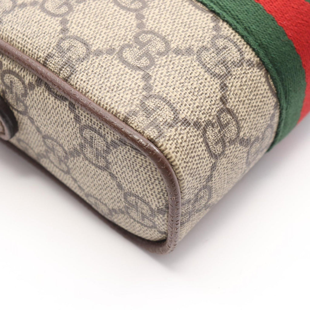 Gucci Shoulder Bag Ophidia GG Supreme Beige Brown Green Canvas Leather Small — view 6