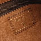 Prada Tote Bag Vitello Phenix Brown Leather Metal Logo 2-Way — view 4