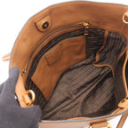 Prada Tote Bag Vitello Phenix Brown Leather Metal Logo 2-Way — view 3