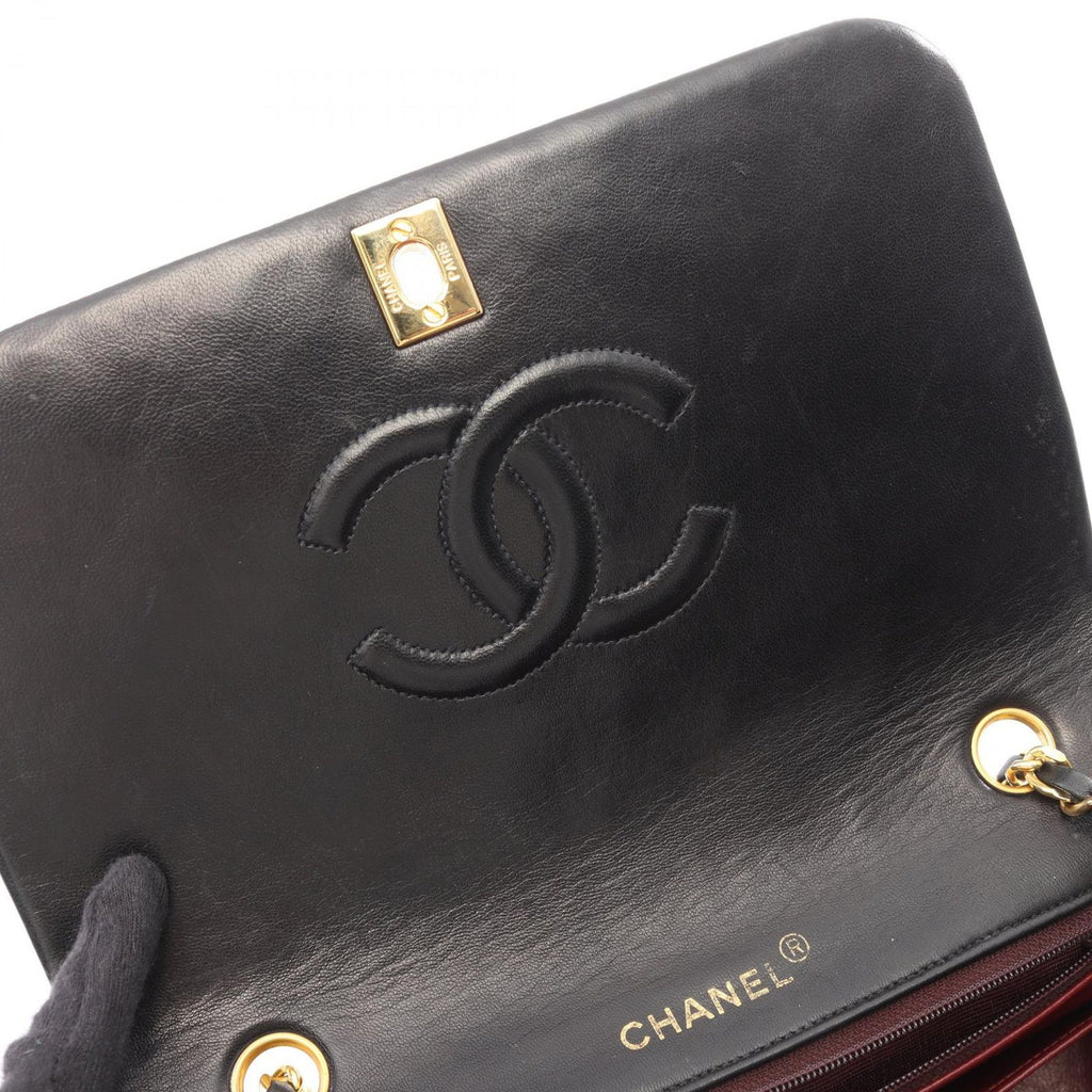 Chanel Shoulder Bag Full Flap Black Lambskin Quilted Chain — view 7