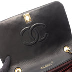 Chanel Shoulder Bag Full Flap Black Lambskin Quilted Chain — view 7