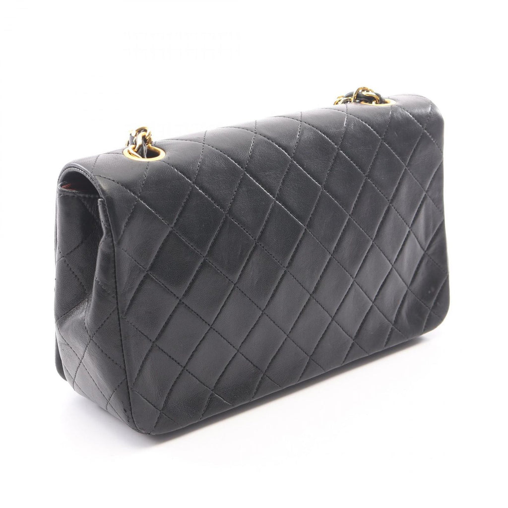 Chanel Shoulder Bag Full Flap Black Lambskin Quilted Chain — view 2