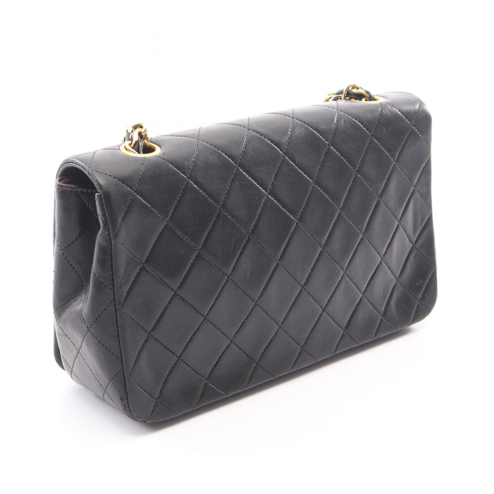 Chanel Shoulder Bag Full Flap Black Lambskin Quilted Chain — view 2