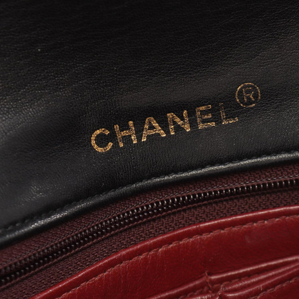 Chanel Shoulder Bag Full Flap Black Lambskin Quilted Chain — view 4