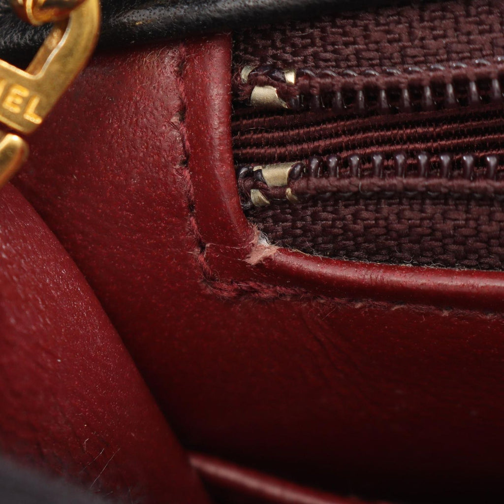 Chanel Shoulder Bag Full Flap Black Lambskin Quilted Chain — view 6
