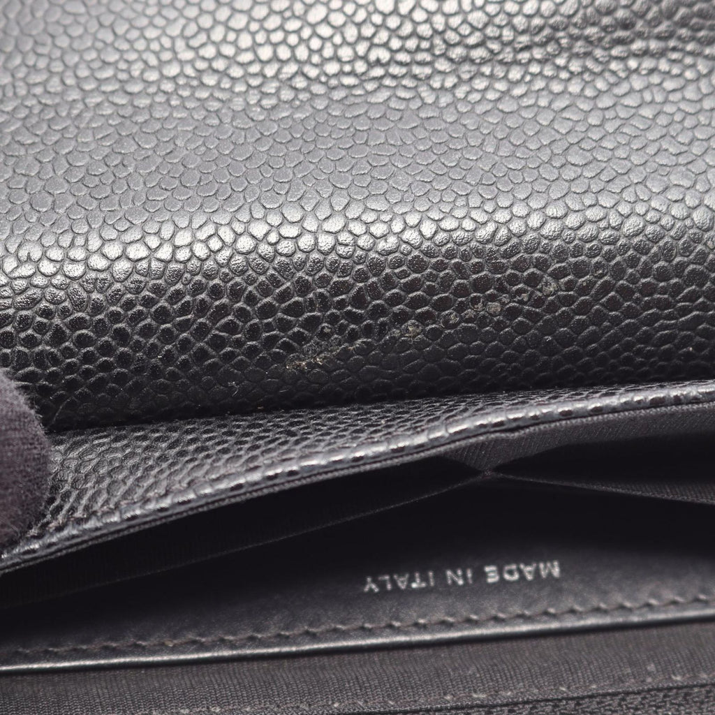 Chanel Shoulder Bag Half Moon CC Logo Black Caviar Leather CC Chain Wallet — view 8