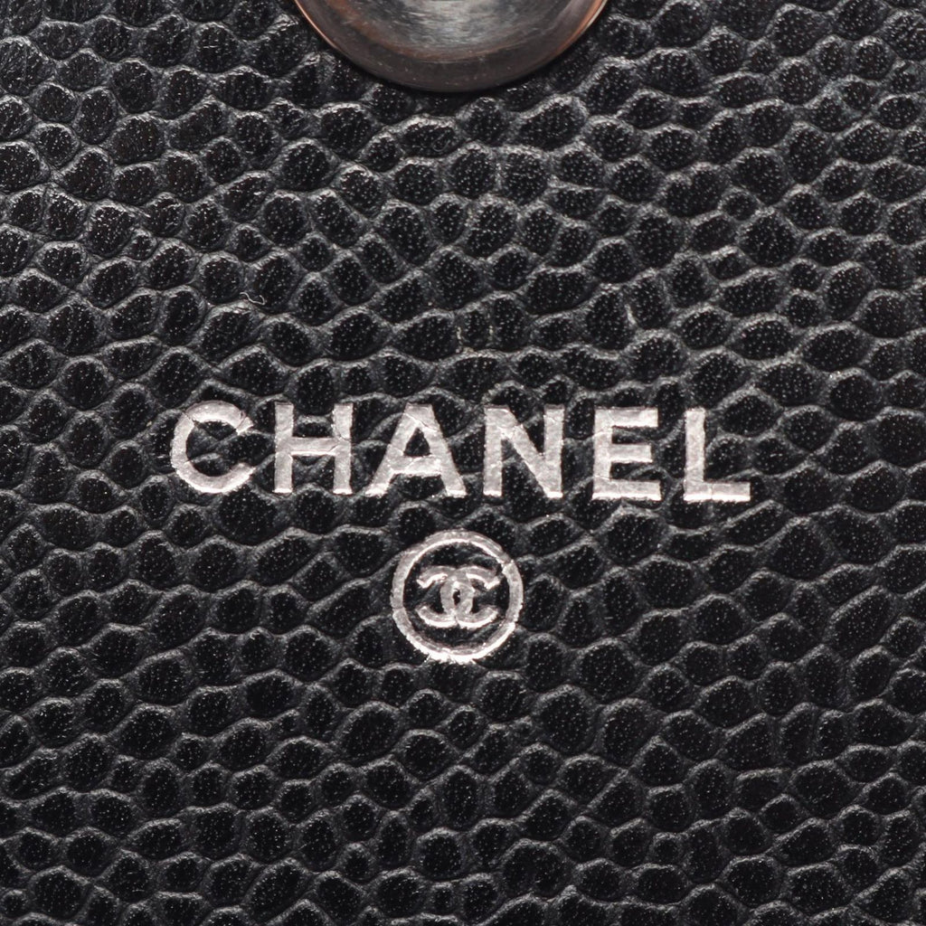 Chanel Shoulder Bag Half Moon CC Logo Black Caviar Leather CC Chain Wallet — view 5