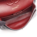 Chanel Shoulder Bag Quilted Double Flap Black Lambskin Chain — view 3