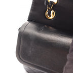 Chanel Shoulder Bag Quilted Double Flap Black Lambskin Chain — view 8