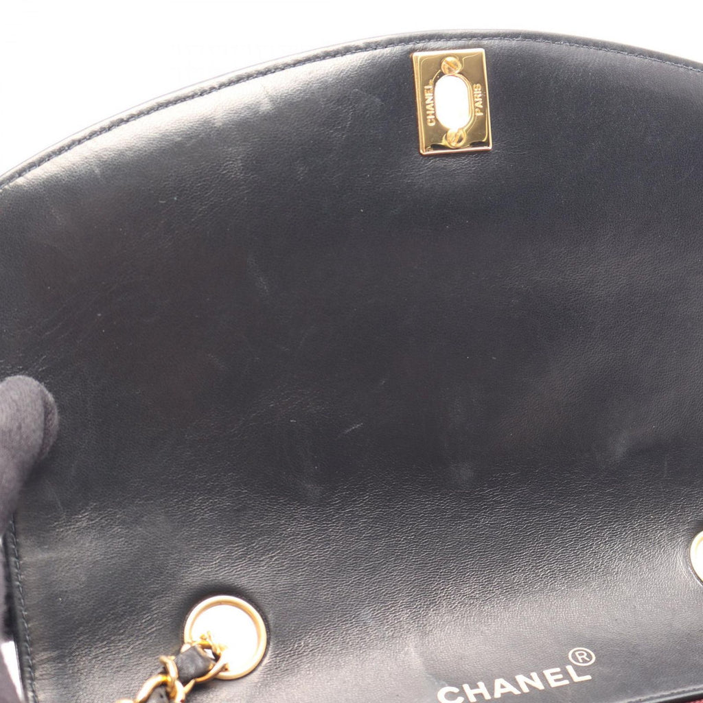 Chanel Shoulder Bag Quilted Diana Flap Black Lambskin Chain — view 6