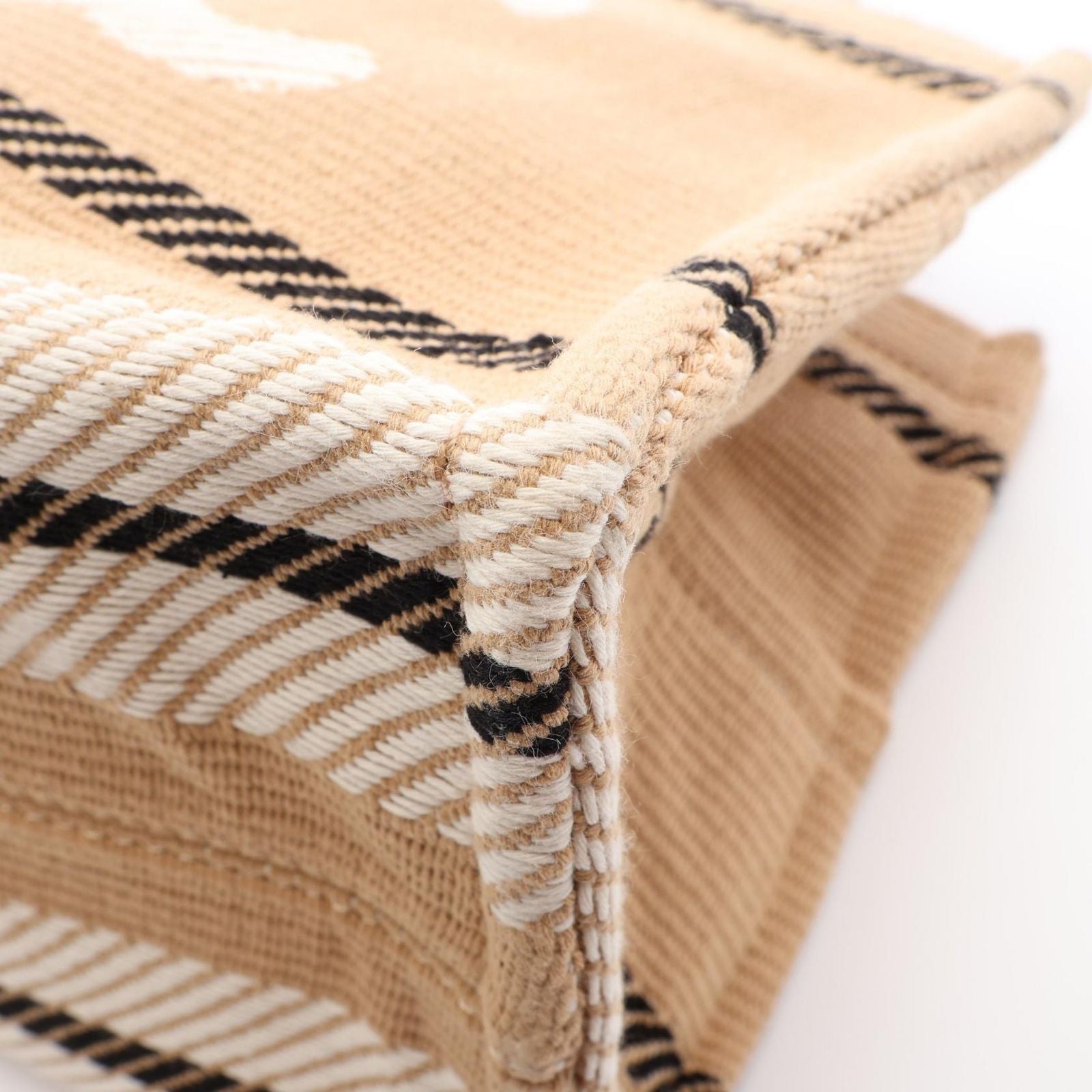 Celine Tote Bag Small Cabas Thais 2-Way Beige Ivory Canvas Leather — view 6