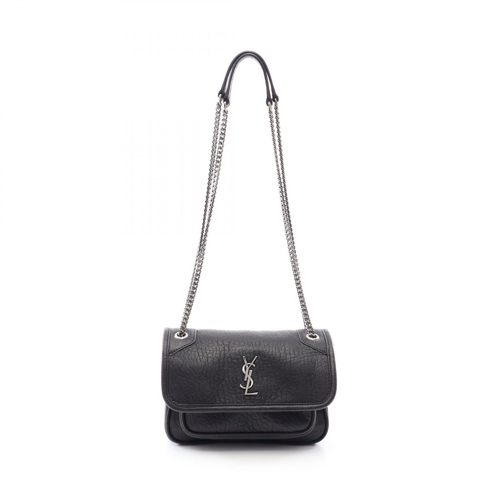 Saint Laurent Paris Shoulder Bag Niki Mini Black Leather Mini Chain