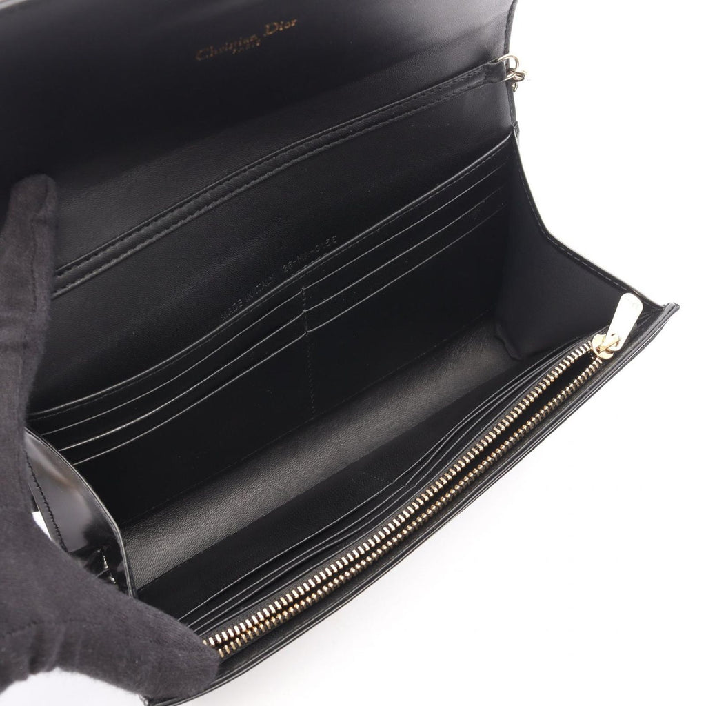 Dior Shoulder Bag Diorama Black Leather Chain Wallet — view 3