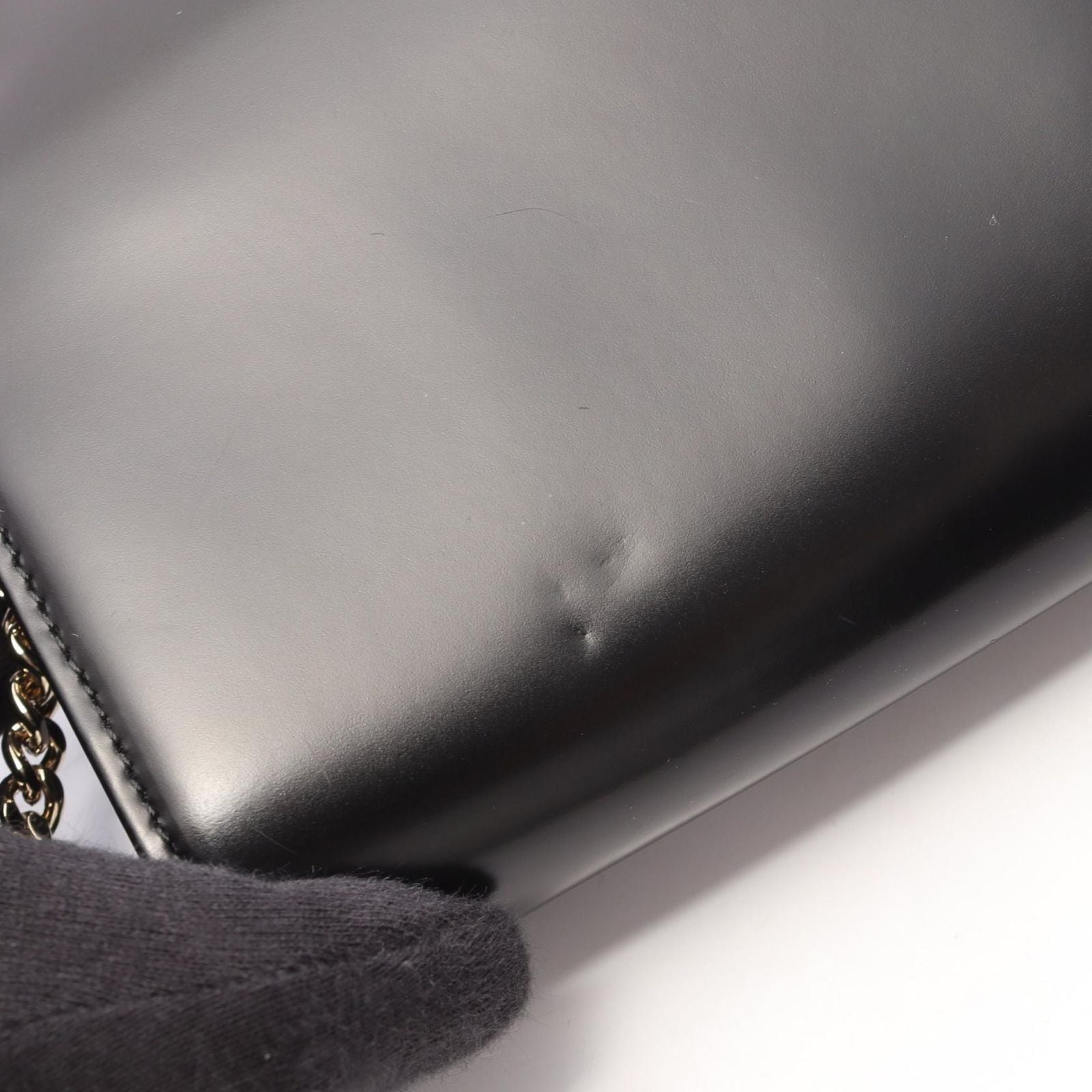 Dior Shoulder Bag Diorama Black Leather Chain Wallet — view 8