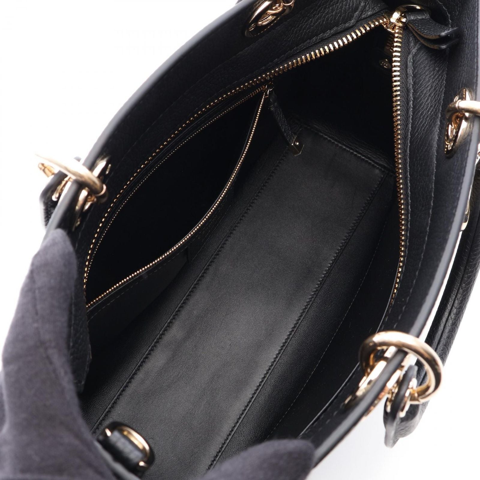 Dior Lady D-sire My Abcdior 2-Way Black Leather Handbag — view 3