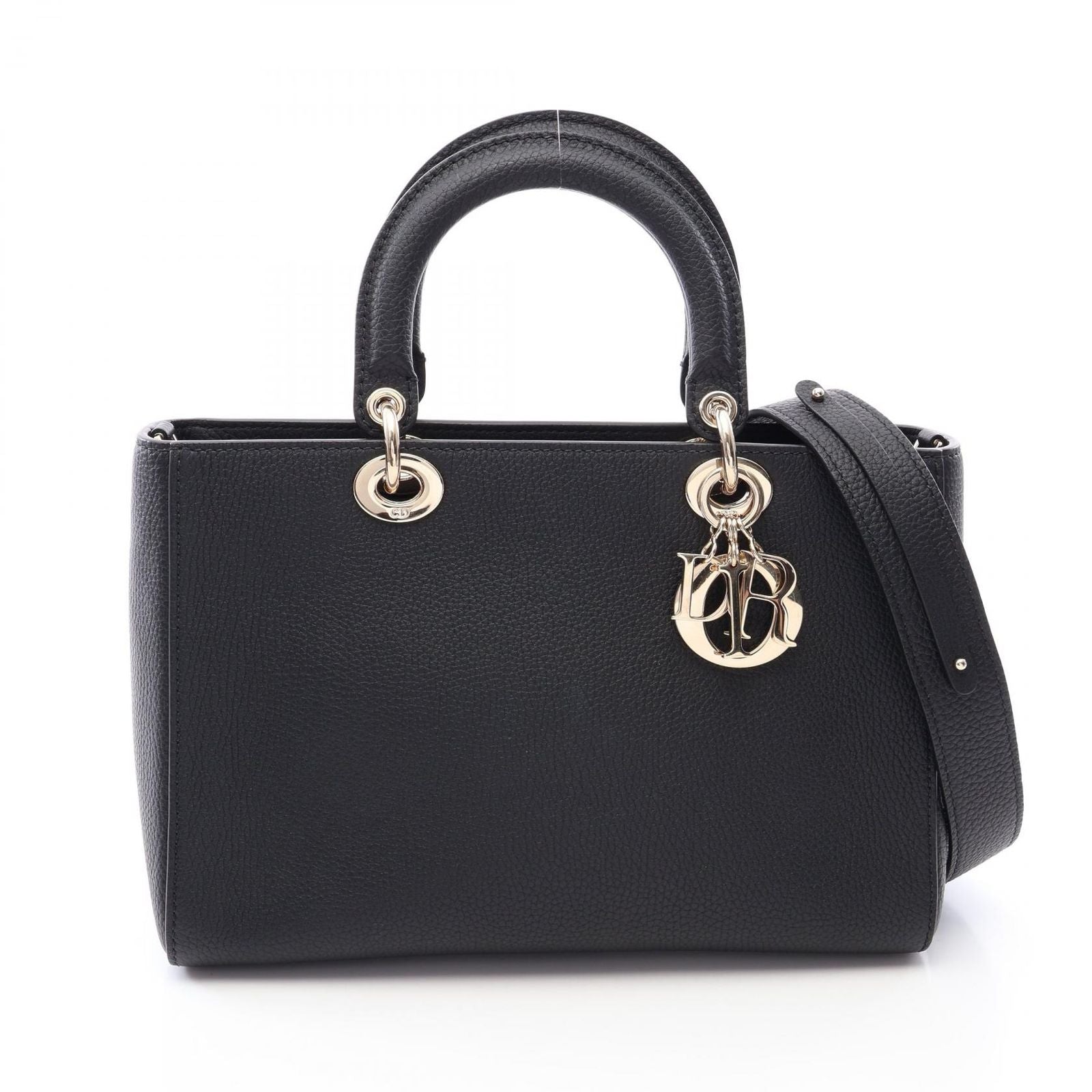 Dior Lady D-sire My Abcdior 2-Way Black Leather Handbag