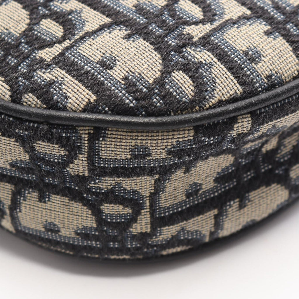 Dior Waist Bag Saddle Oblique Jacquard Ivory Navy Black Canvas Leather — view 5