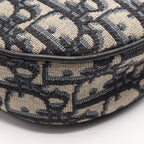 Dior Waist Bag Saddle Oblique Jacquard Ivory Navy Black Canvas Leather — view 5