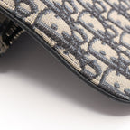 Dior Waist Bag Saddle Oblique Jacquard Ivory Navy Black Canvas Leather — view 6