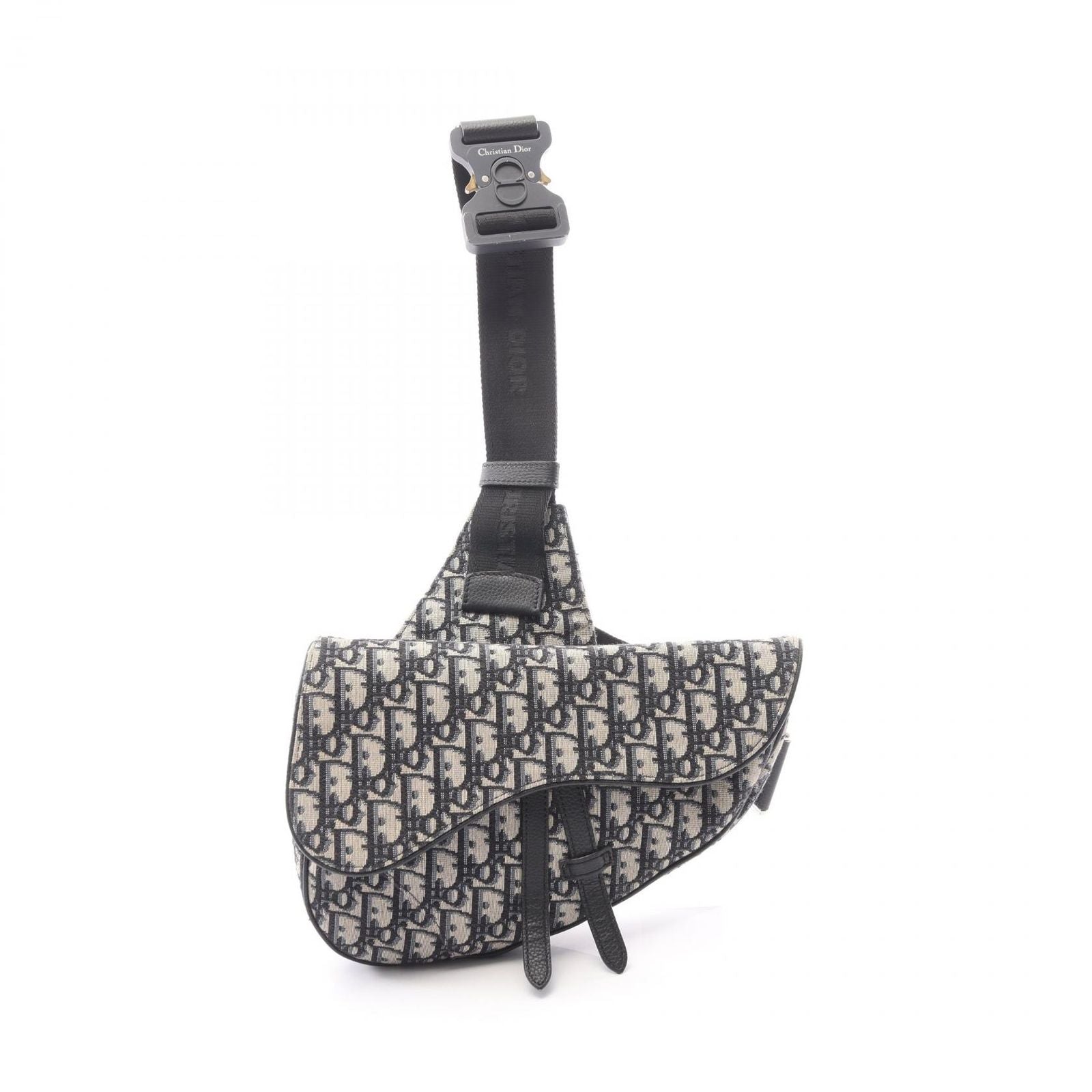 Dior Waist Bag Saddle Oblique Jacquard Ivory Navy Black Canvas Leather