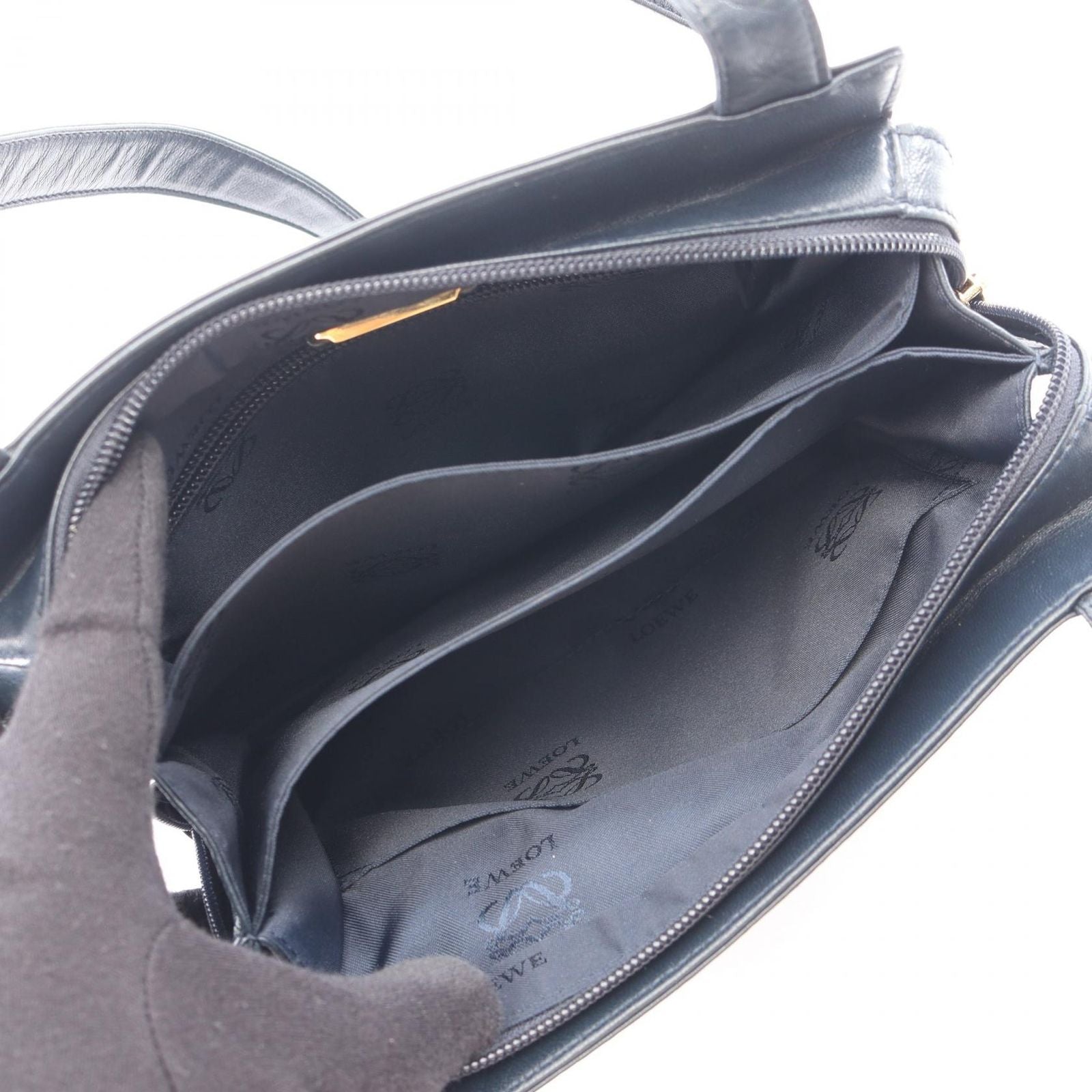 Loewe Shoulder Bag Anagram Navy Leather — view 3