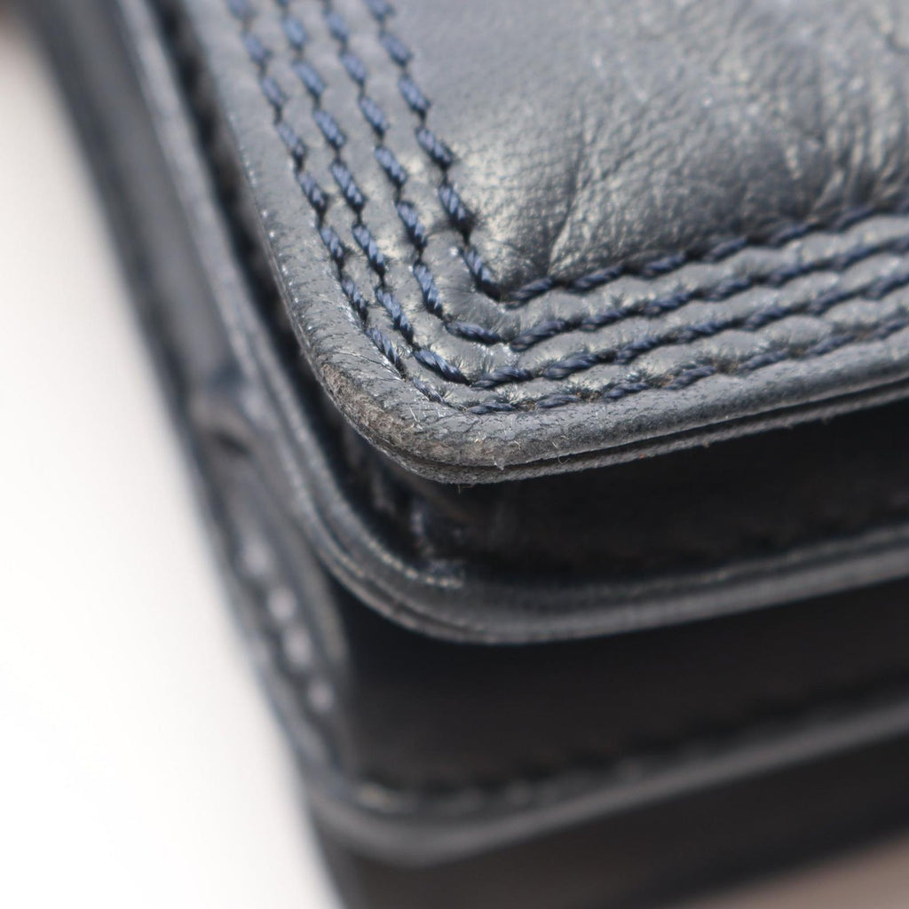 Loewe Shoulder Bag Anagram Navy Leather — view 5
