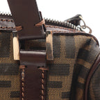 Fendi Zucca Brown Black Canvas Leather Mini Boston Bag — view 7
